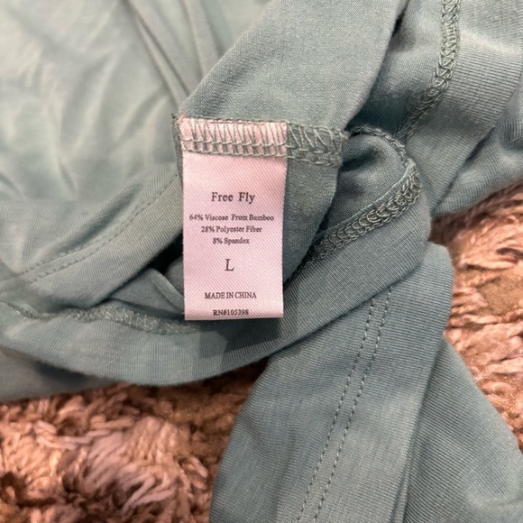 Free Fly Women's Large Top Teal Long Sleeve Viscose Bamboo - Picture 11 of 12